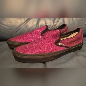 Vans Off The Wall Purple Glitter Sneaker Shoes Size Women's 9.5 Men's 8 NWOB